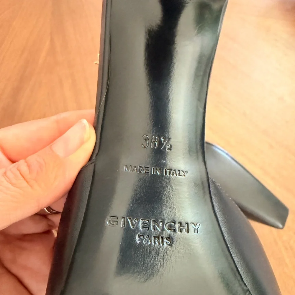 Givenchy Black Pointed Toe Ankle Strap Heels - Picture 5 of 9